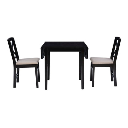 Torino 3Pc Drop Leaf Dining Set Black