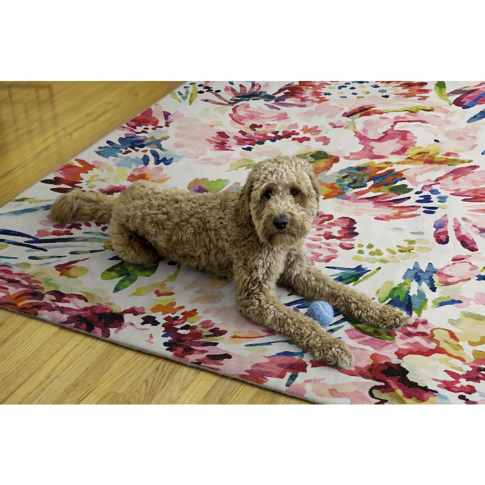 Washable Julian Raspberry/Ivory 5x7, Rug