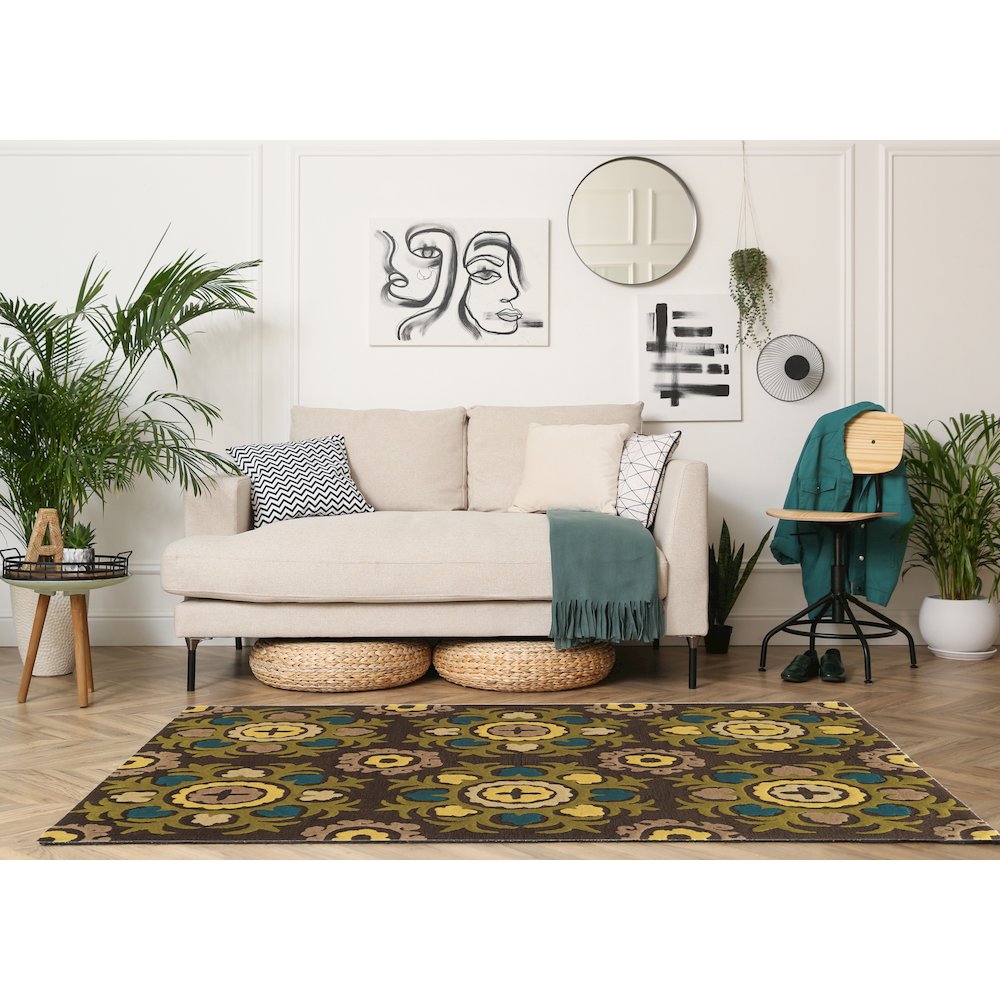 Trio Suzanni Chocolate & Multi 5x7, Rug