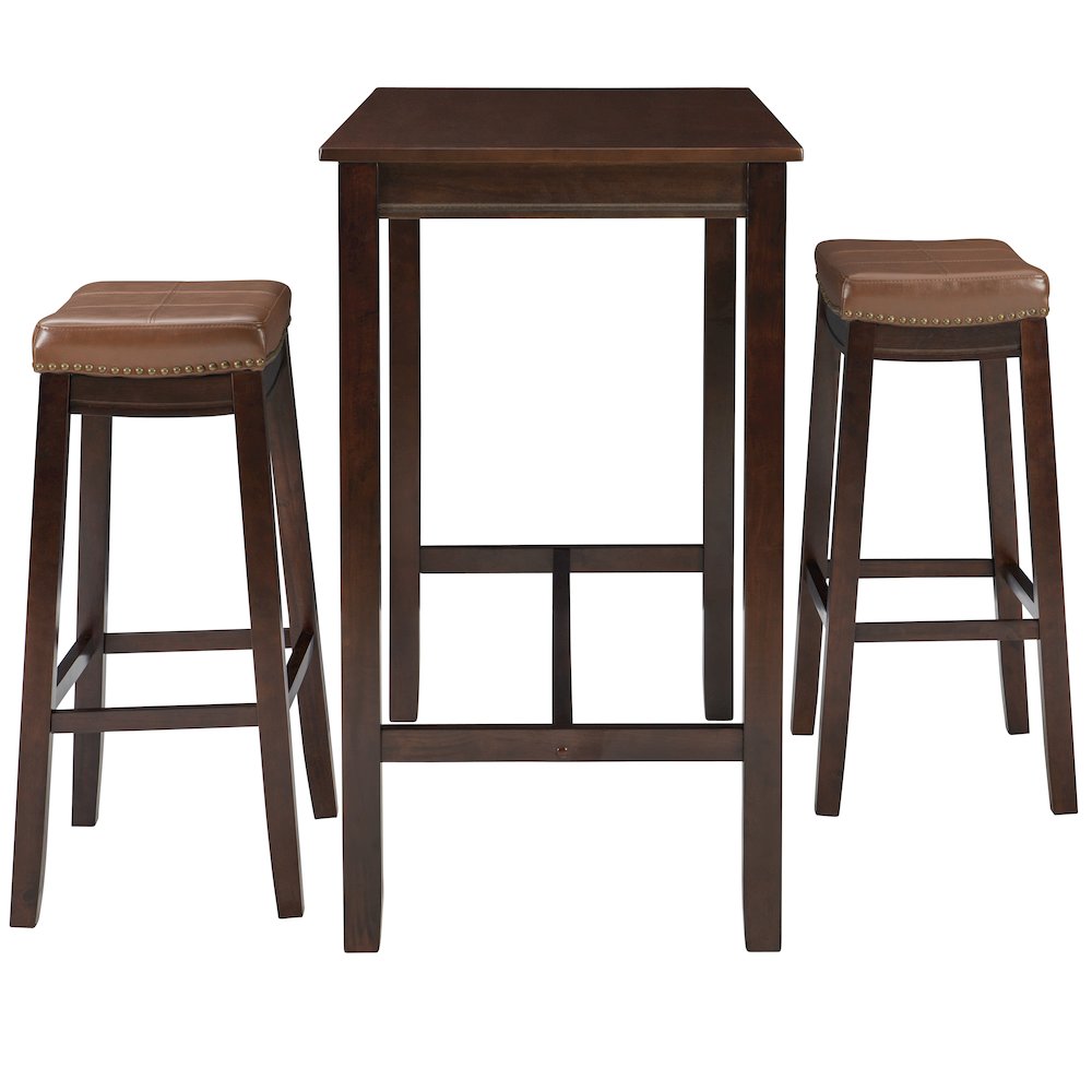 Claridge 3Pc Bar Set Brown Cognac