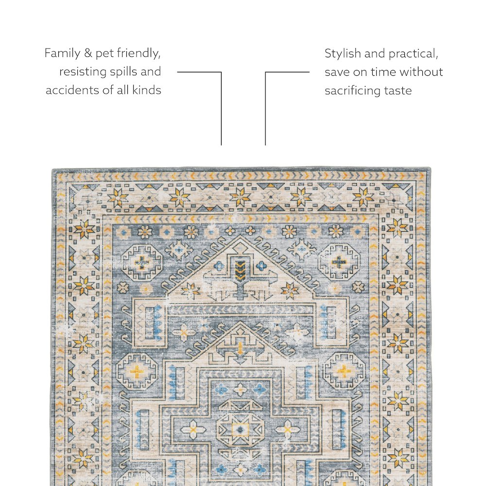 Washable Parson Grey/Beige 2x3, Rug