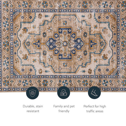 Washable Julian Ivory/Gold 3x5, Rug