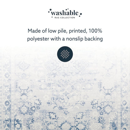 Washable Harris Grey/Ivory 2x3, Rug