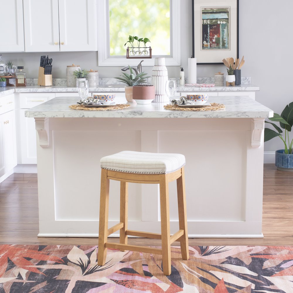 Claridge  Linen Striped Counter Stool