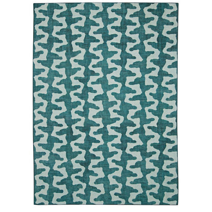 Outdoor Washable Doral Aqua & Green 2' X 3', Rug
