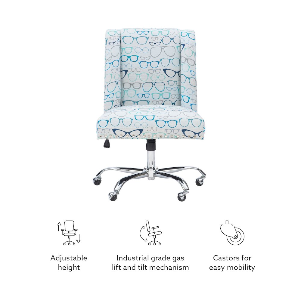 Draper Office Chair, Glasses Print