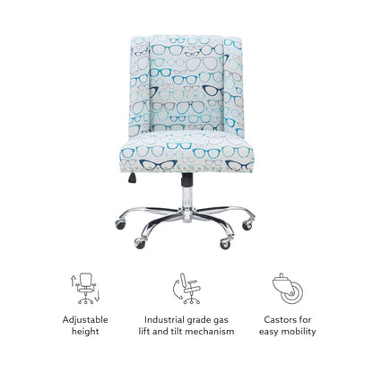 Draper Office Chair, Glasses Print