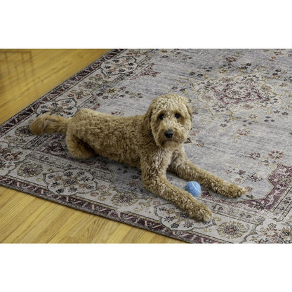 Washable Lennox Pale Blue/Ivory 5x7, Rug