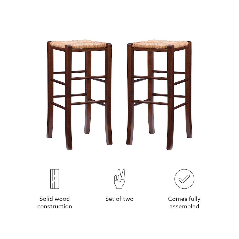 Gianna Backless Barstool Walnut Set Of 2