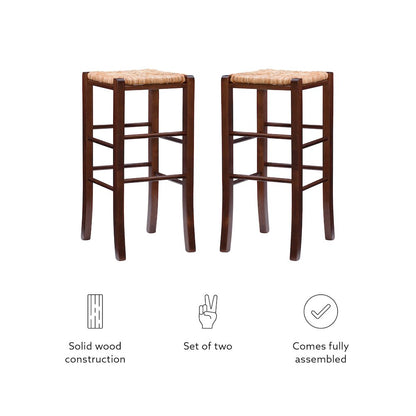 Gianna Backless Barstool Walnut Set Of 2
