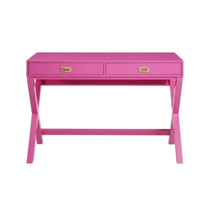 Pink Raspberry Writing Desk With Pine And Mdf Finish For Home Office