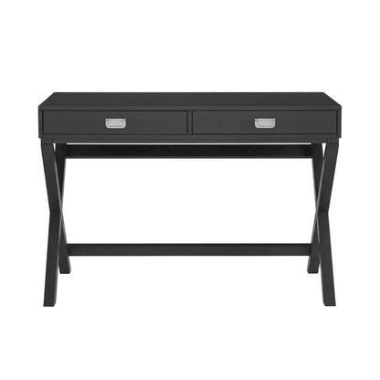 Black Writing Desk With Pine And Mdf Finish For Office Use