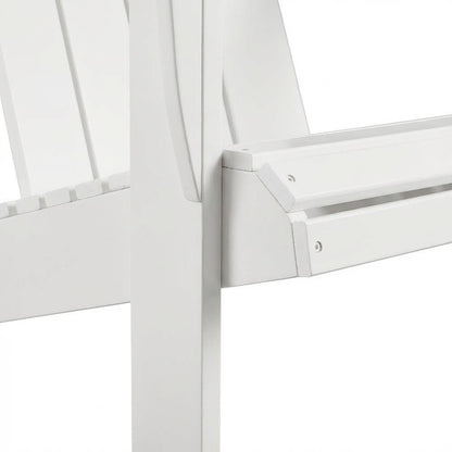 White Adirondack Chair In Solid Wood With Comfortable Seat And Durable Finish