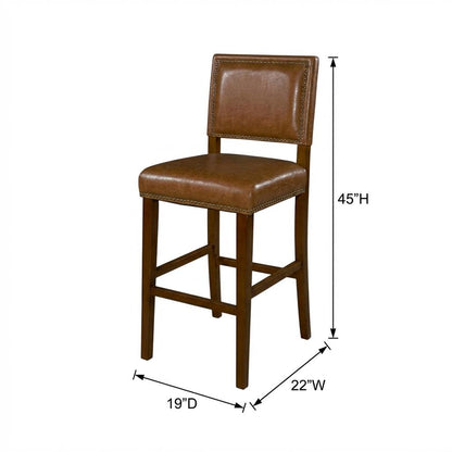 Caramel Bar Stool with Rubberwood Frame and Foam Seat for Comfortable Seating