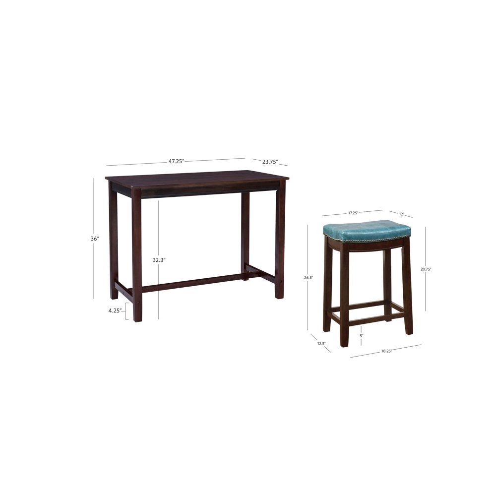 Claridge 3Pc Counter Set Brown Blue