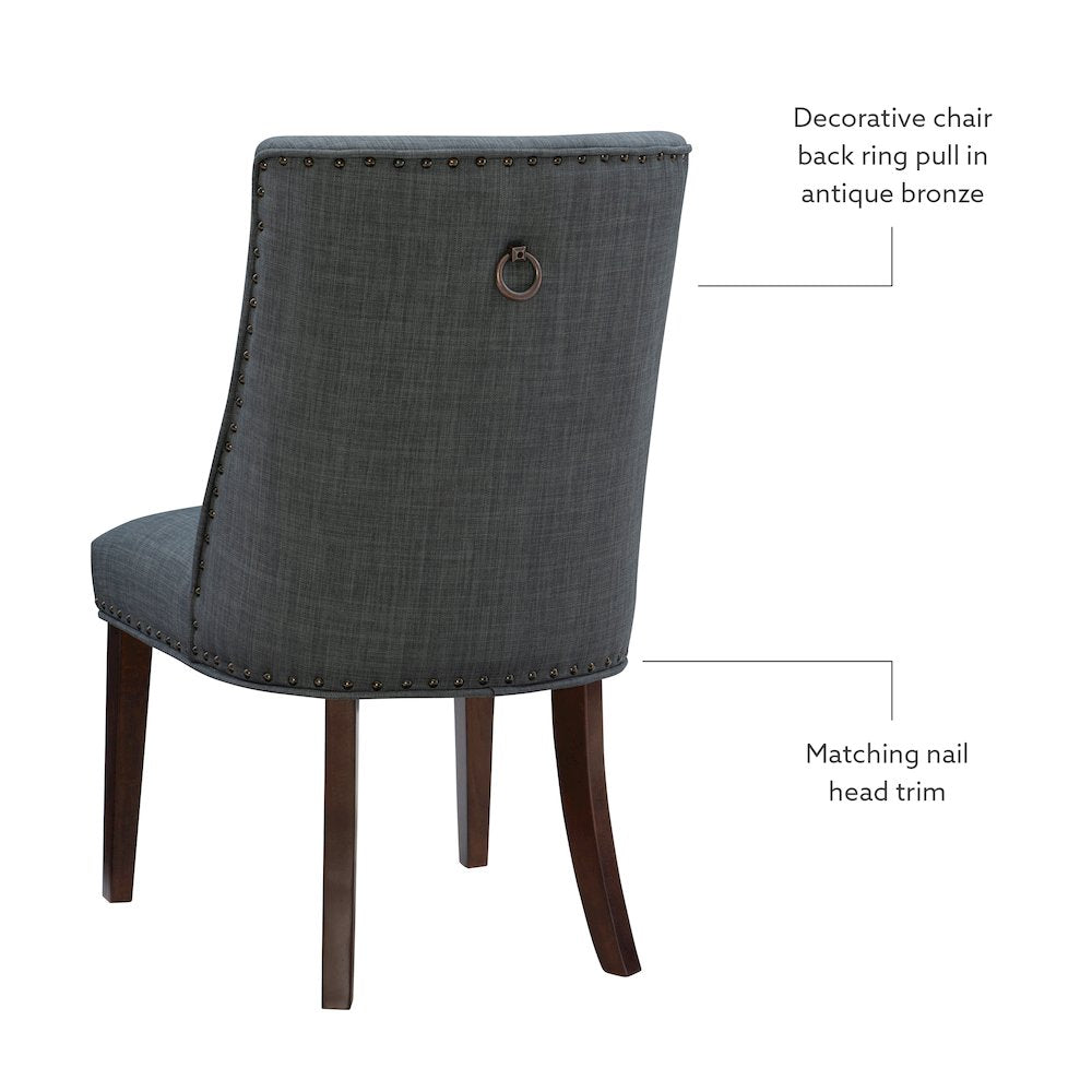 Adler Dining Chair Espresso Grey Set of Two