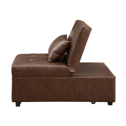 Boone Sofa Bed, Brown Faux Leather