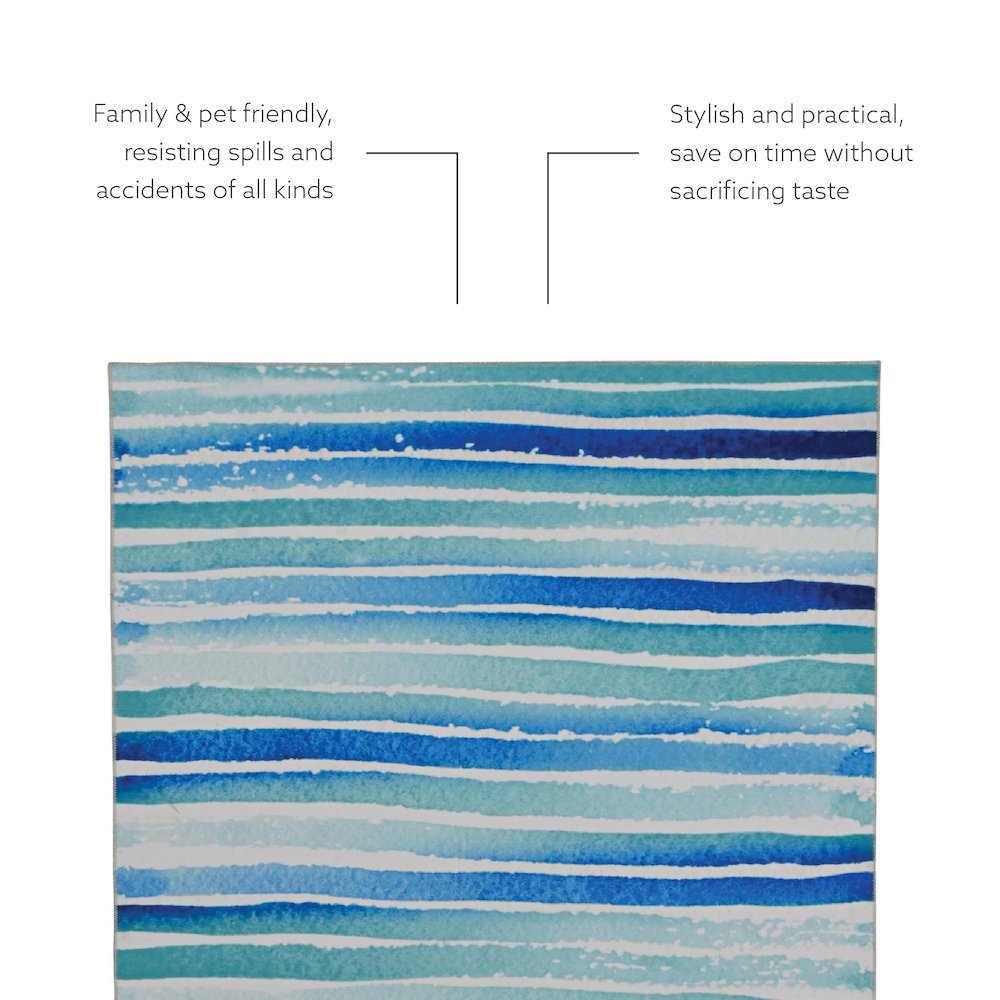 Washable Janna Ivory/Blue 2x8, Rug