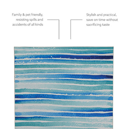 Washable Janna Ivory/Blue 2x8, Rug