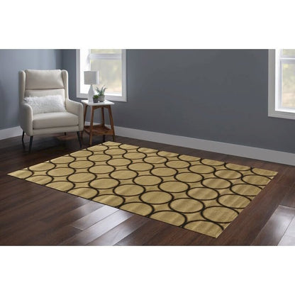 Ellegance  Multi Circles Crème Rug, Size 5' X 7'3"