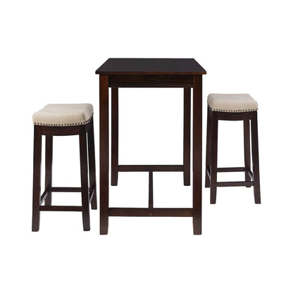 Claridge 3Pc Counter Set Walnut Linen
