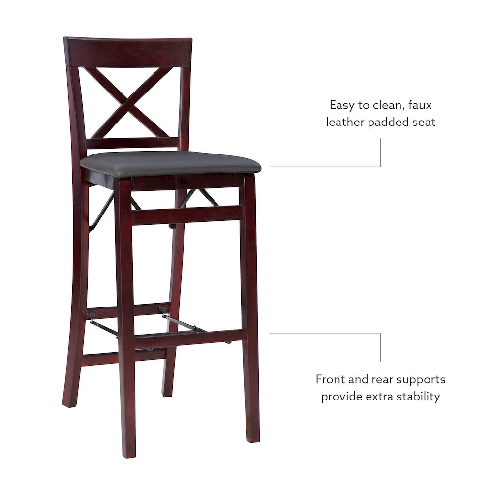 Triena 30 In X Back Folding Bar Stool