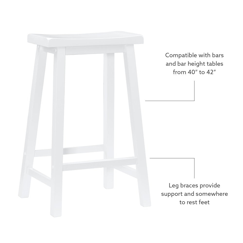 White Saddle Bar Stool