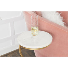 Rian Spiral Drink Table White Marble