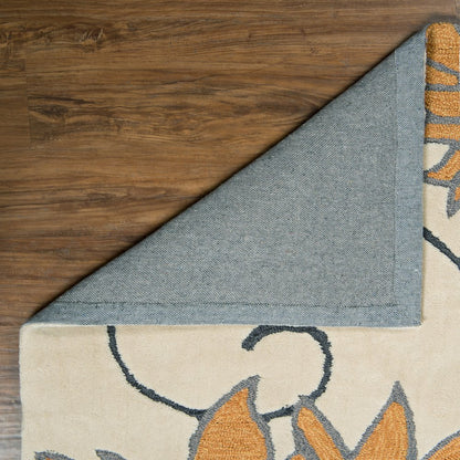 Trio Floral Ivory & Marigold 5x7, Rug