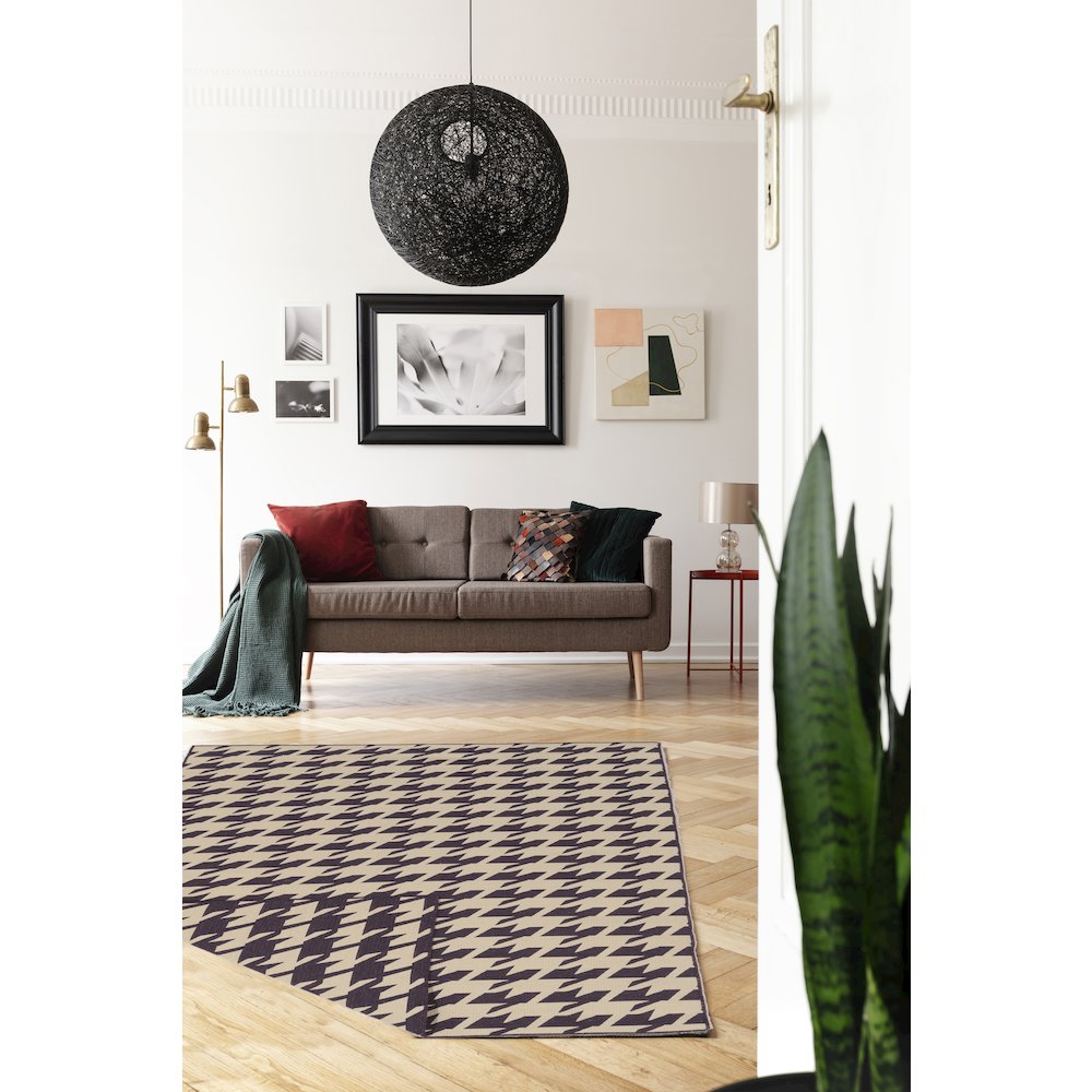 SalonikaReversibleHoundstooth Purple 5x8, Rug