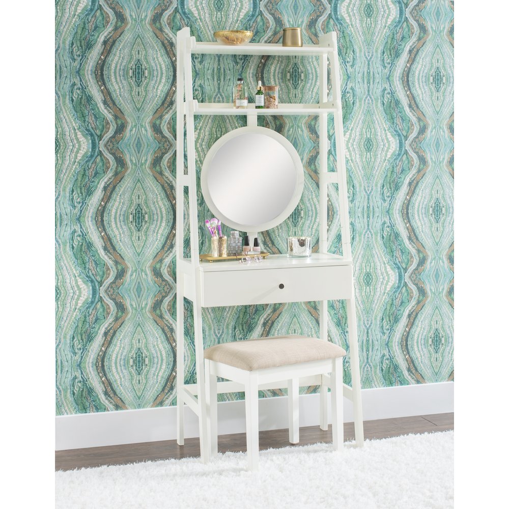Lilymae Leaning Vanity With Stool