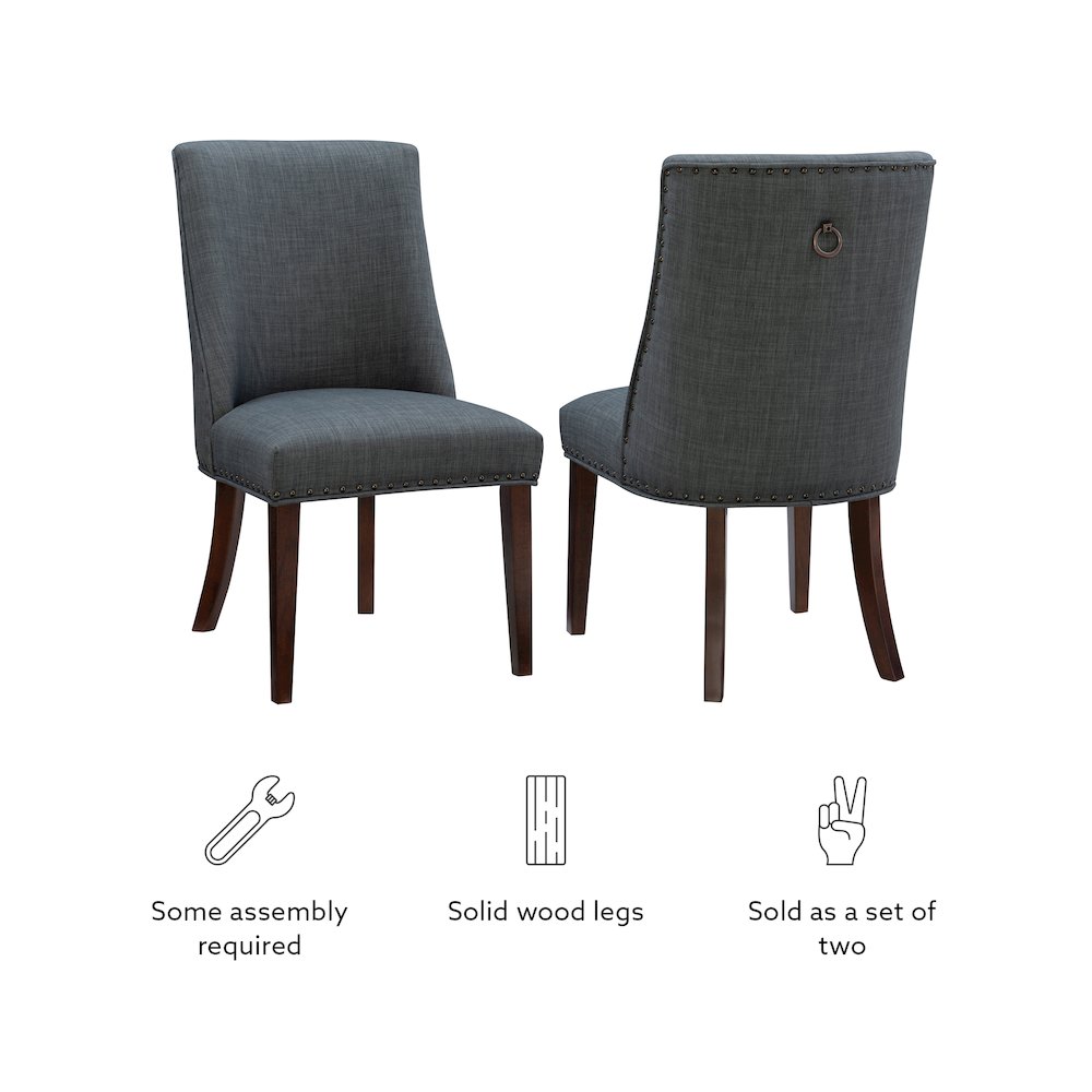 Adler Dining Chair Espresso Grey Set of Two