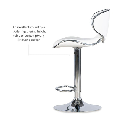 White Adjustable Barstool