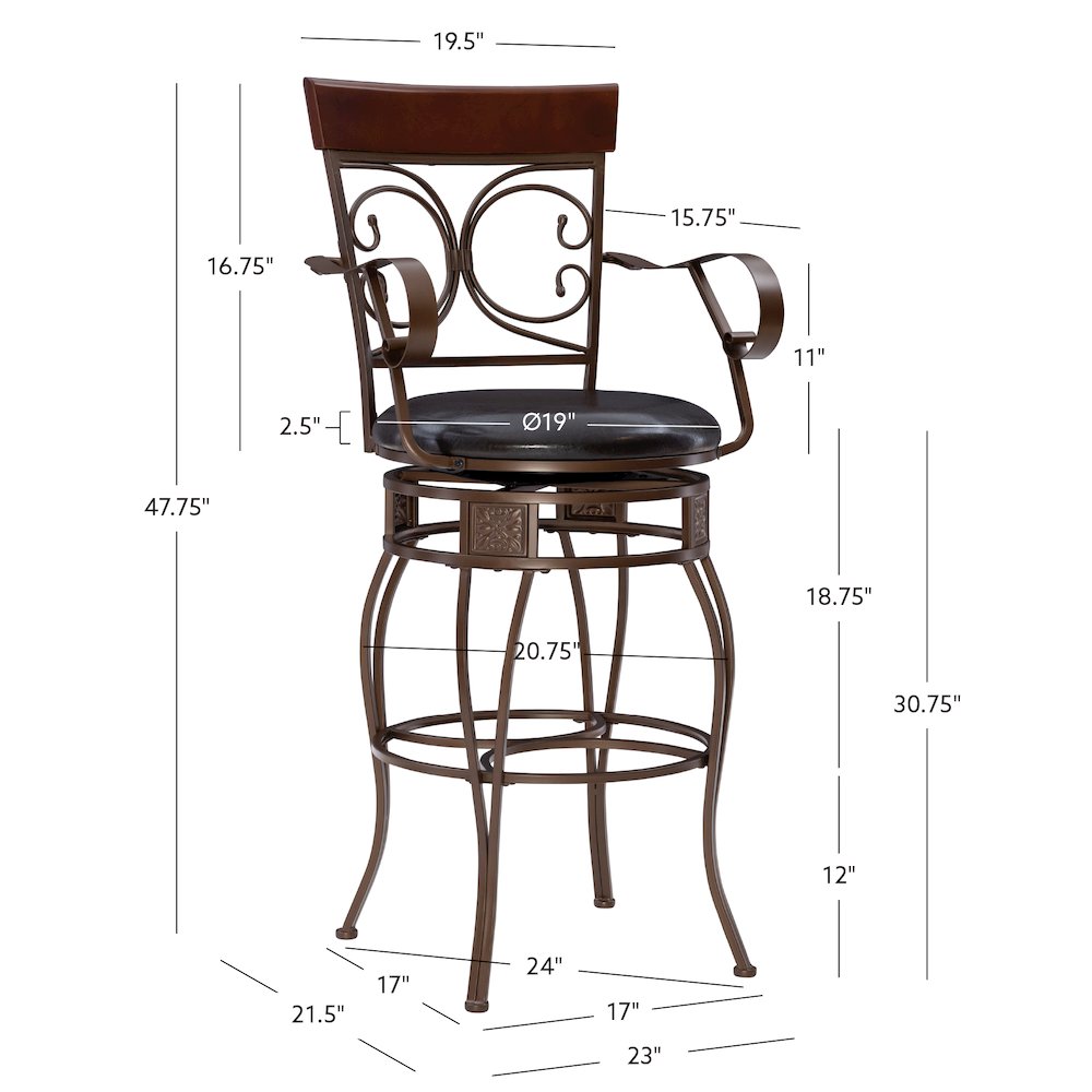 Beeson Big And Tall Barstool Arm