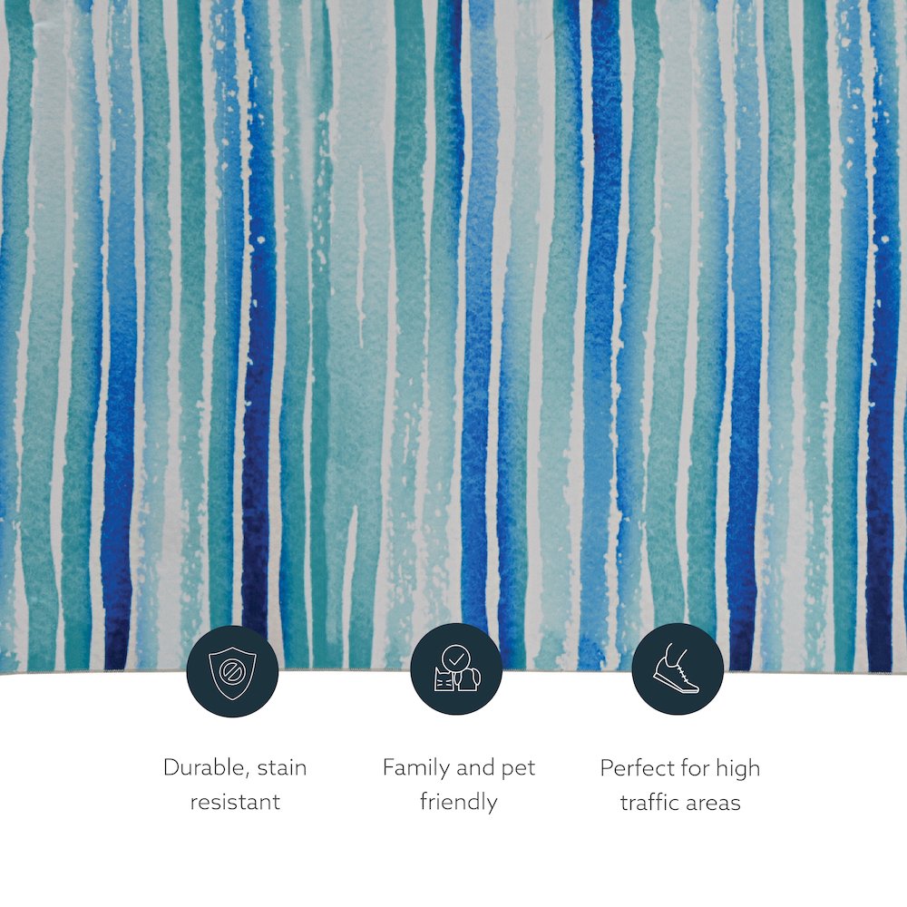 Washable Janna Ivory/Blue 2x8, Rug