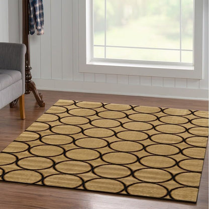 Ellegance  Multi Circles Crème Rug, Size 5' X 7'3"