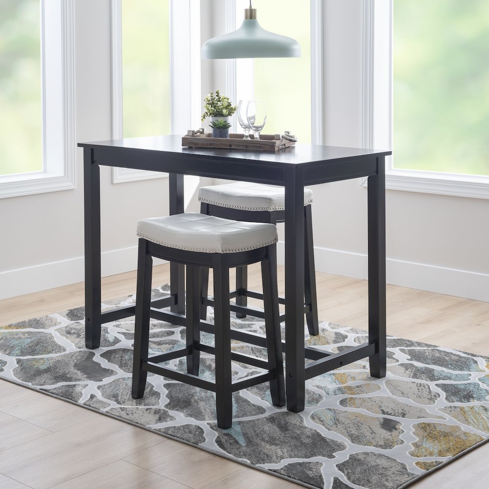 Claridge 3Pc Counter Set Black White