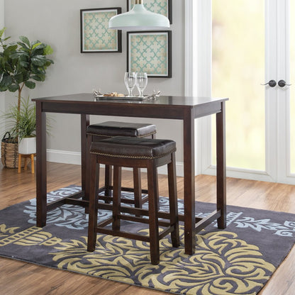Claridge 3Pc Counter Set Brown