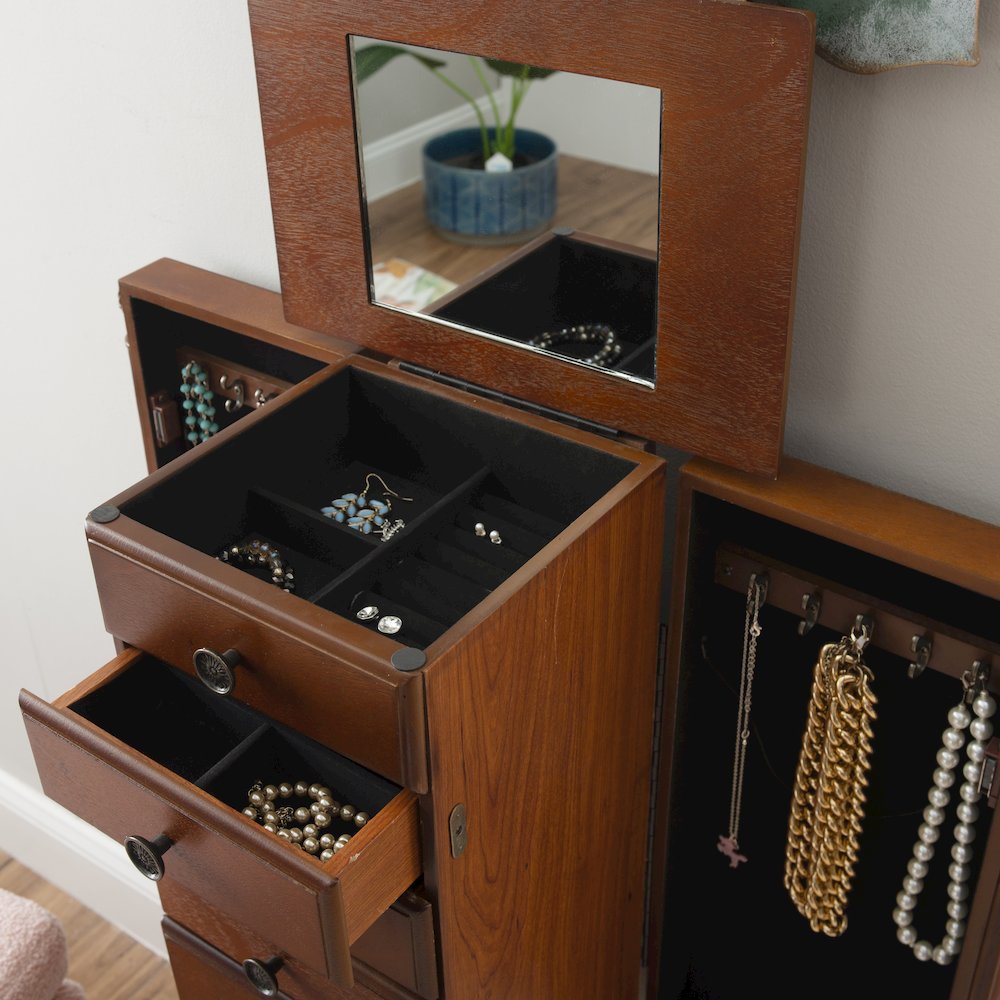 Deep Cherry Jewelry Armoire