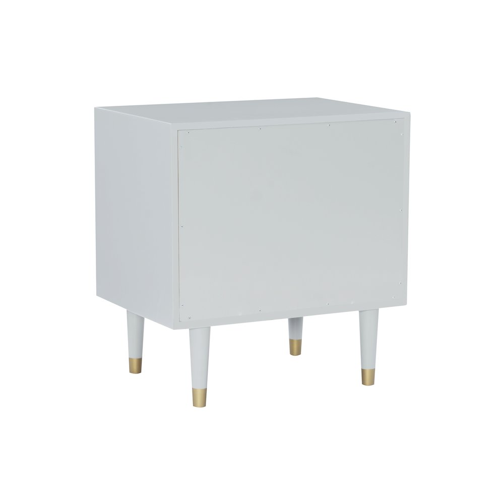 Two Drawer Geo Texture Nightstand Grey