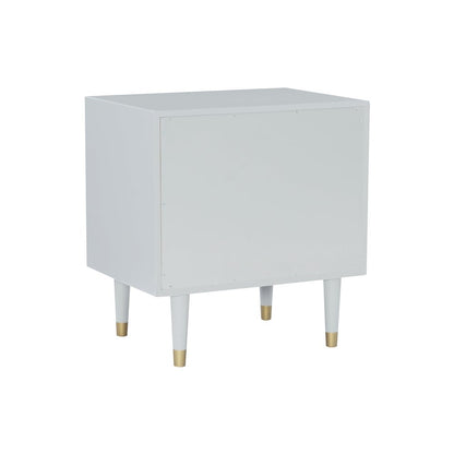 Two Drawer Geo Texture Nightstand Grey