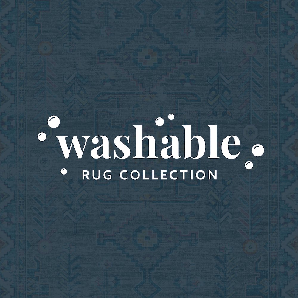 Washable Barron Grey/Green 2x8, Rug
