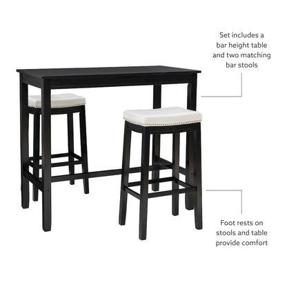 Claridge 3Pc Bar Set Black White
