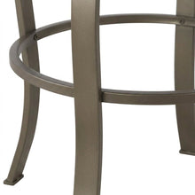 Fabric-Upholstered Swivel Bar Stool with Diamond-Tufted Seat, Cherry