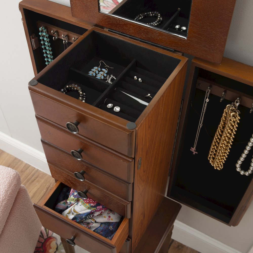 Deep Cherry Jewelry Armoire