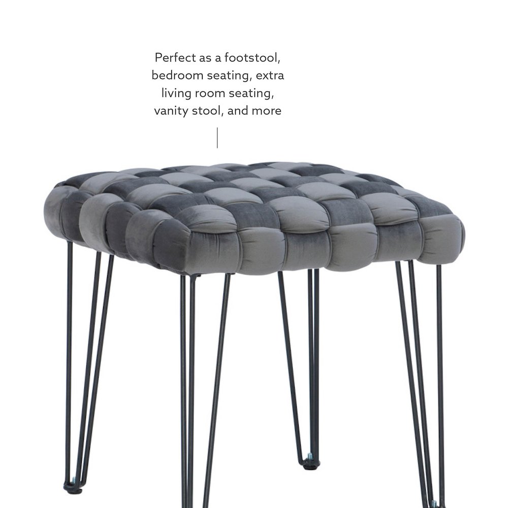 Shadbury Square Stool Grey