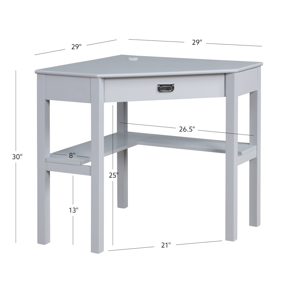 Peggy Corner Desk Gray