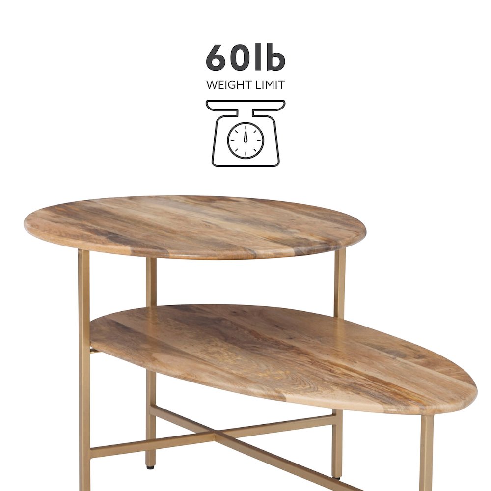 Tavin Two Tiered Coffee Table Natural Gold