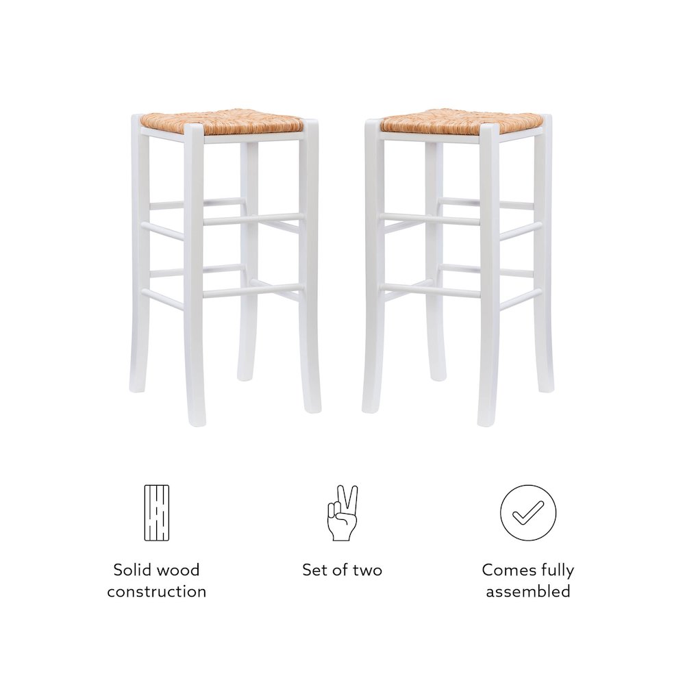 Gianna Backless Barstool White Set Of 2