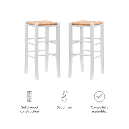 Gianna Backless Barstool White Set Of 2
